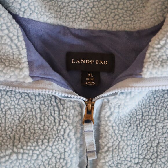 Lands End Sherpa Quarter Zip Pullover Size XL - Picture 2 of 2